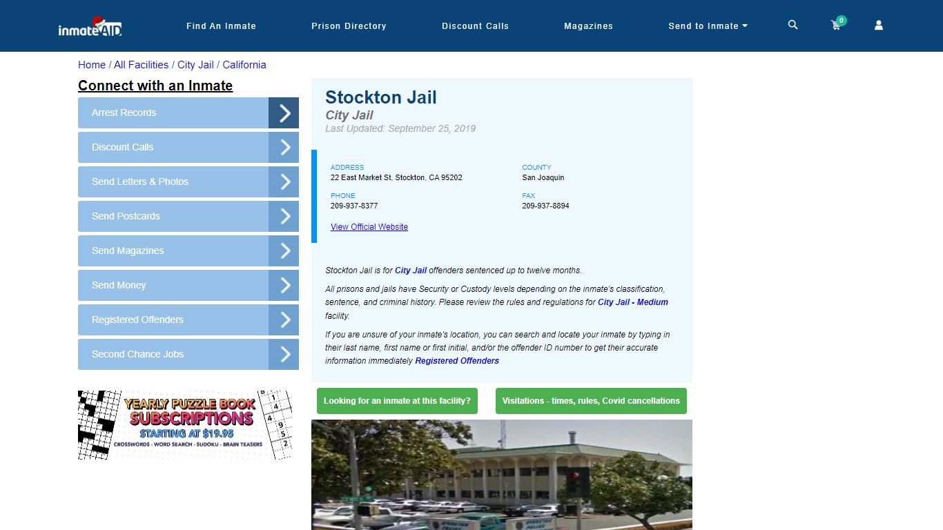 Stockton Jail | Inmate Locator